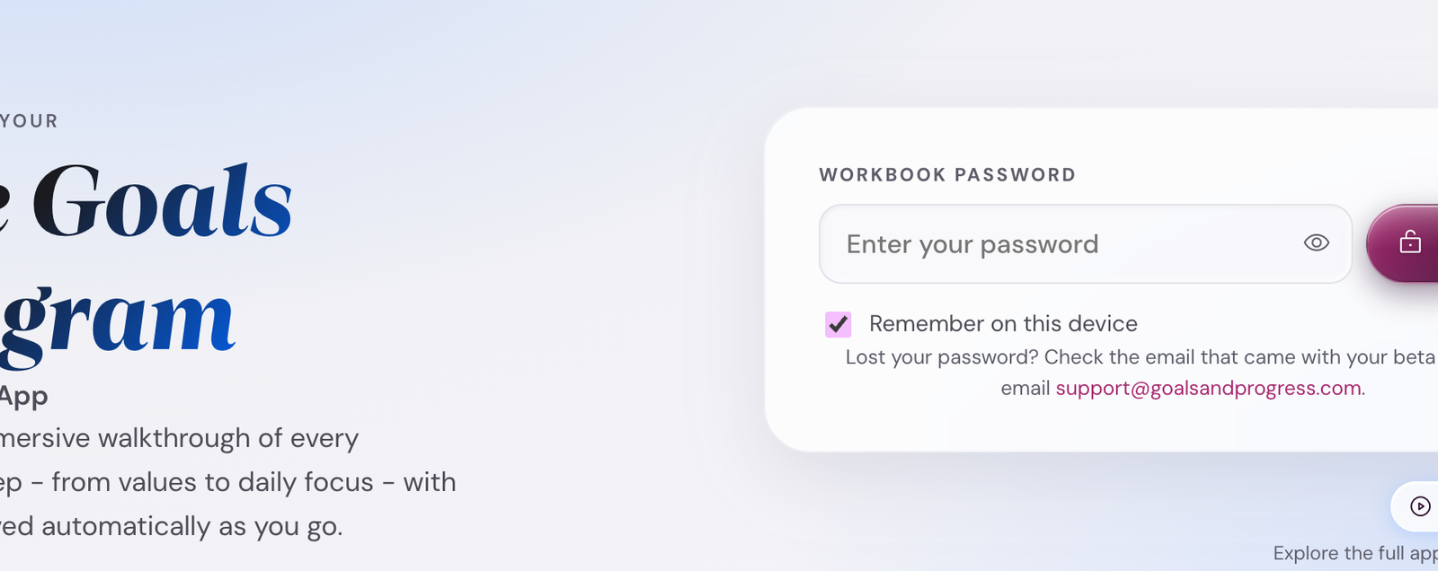 The password gate with one input field and an Unlock button