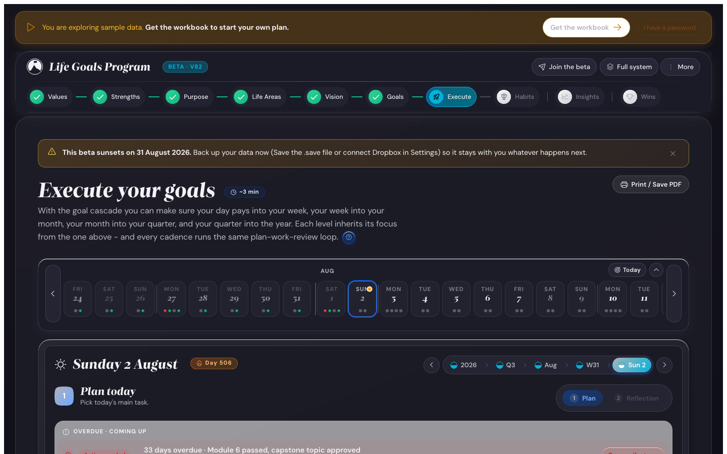 Execute view in dark mode