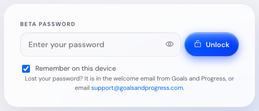 The password gate showing a single input field and an unlock button