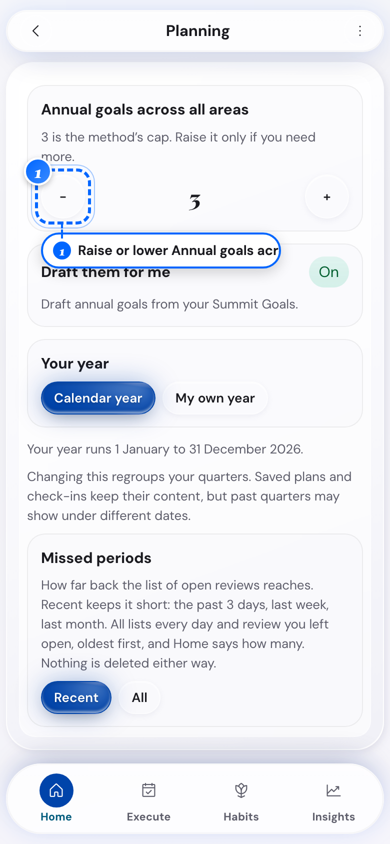 The goal counter on the phone