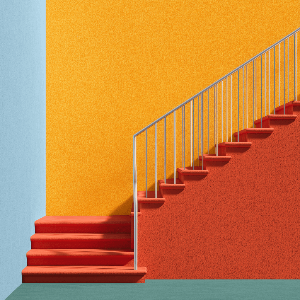 going upstairs - one step at a time.
