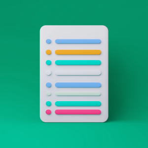 a white rectangular object with colorful bars