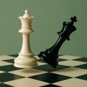 a chess pieces on a chessboard