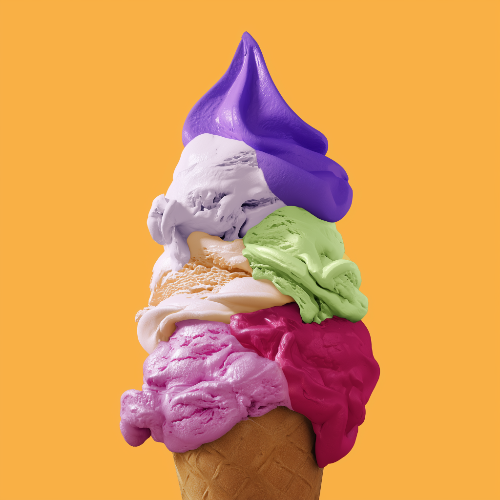 a close up of an ice cream cone