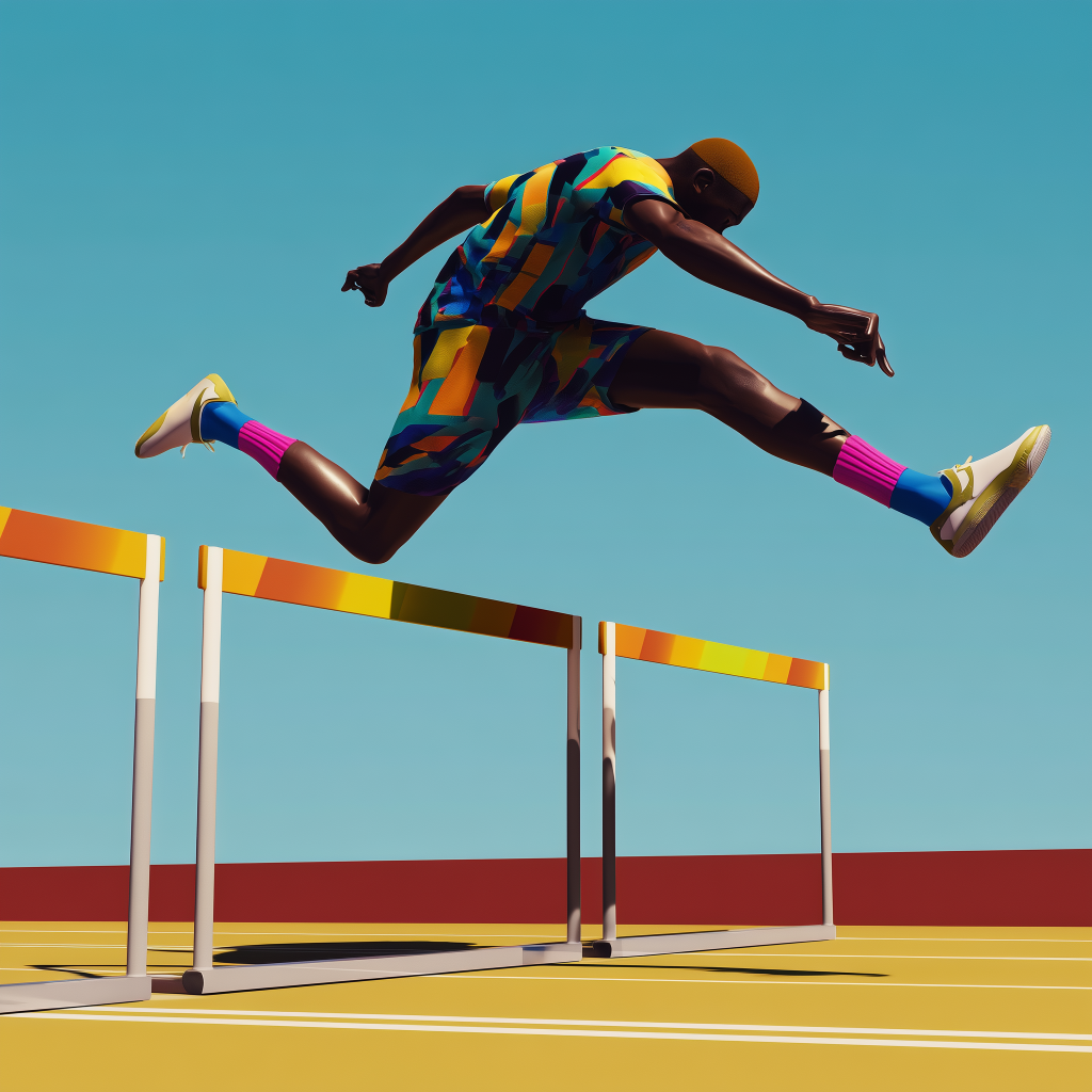 a man jumping over a hurdle