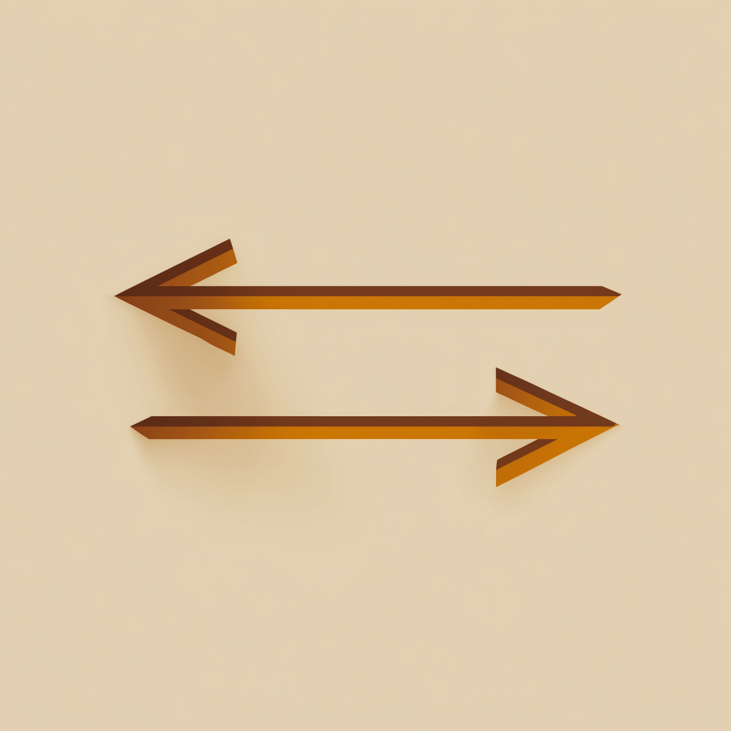 two arrows pointing away from each other