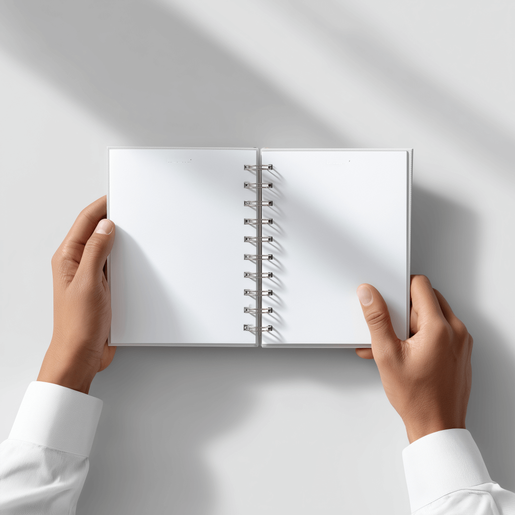 Person holding 2 lists.