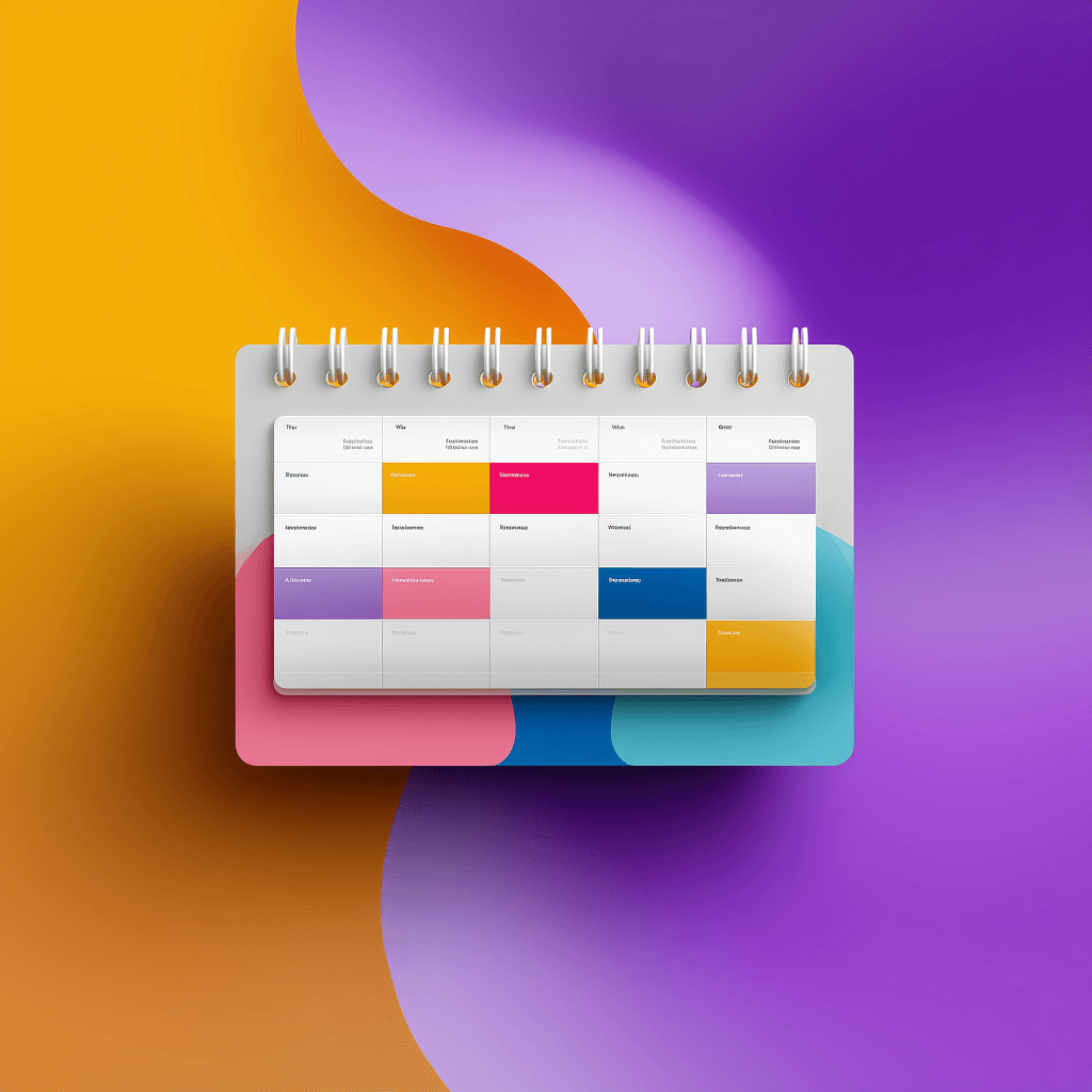 Colorful calendar on abstract background