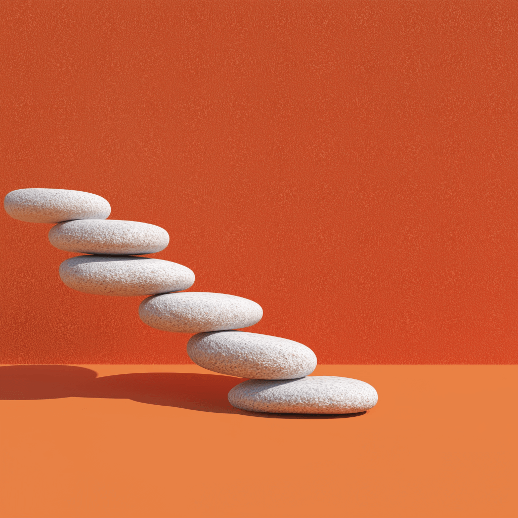 Stepping stones as a symbol for goals being broken down into smaller micro-goals