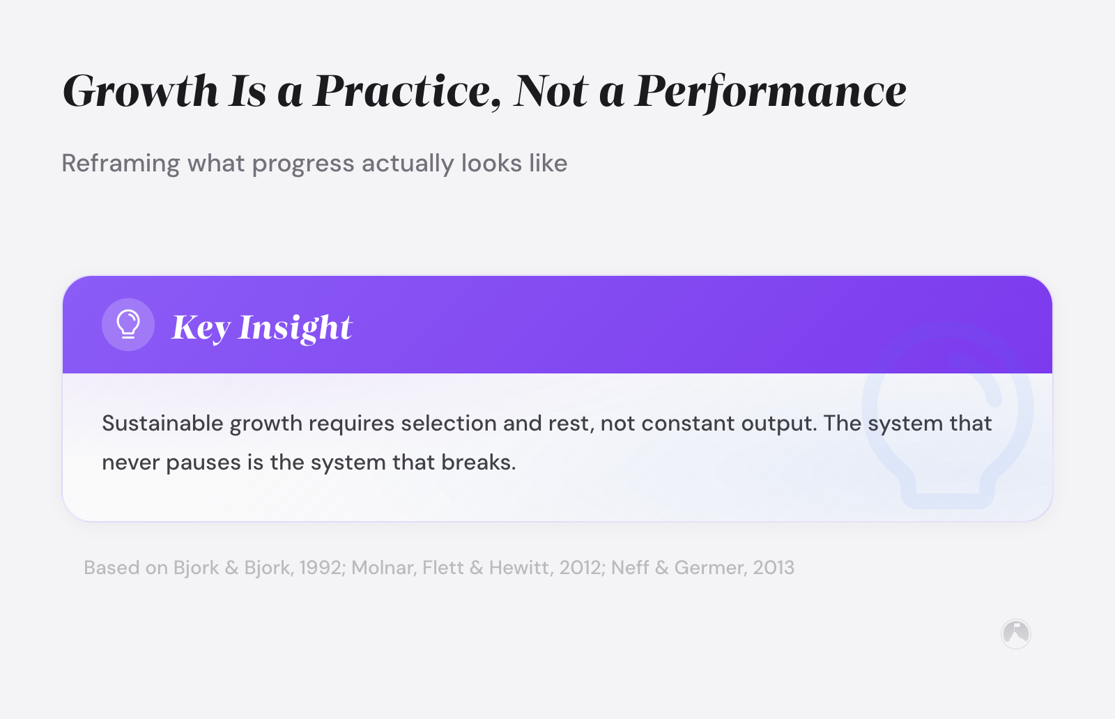 Personal development burnout: when growth becomes the problem 3 Key insight callout: Sustainable growth requires selection and rest, not constant output. The system that never pauses is the system that breaks.