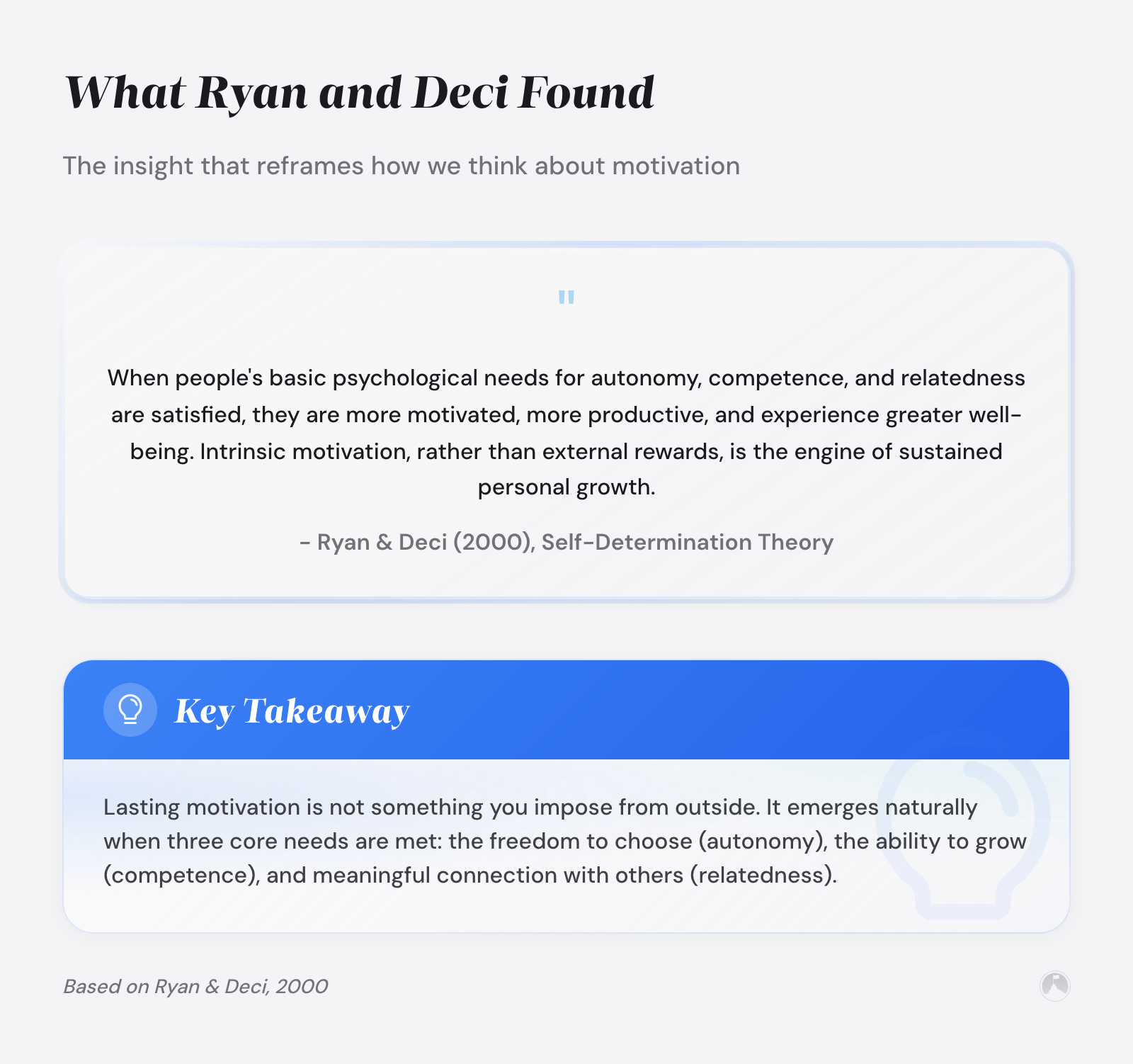 What Ryan and Deci Found: The insight that reframes how we think about motivation