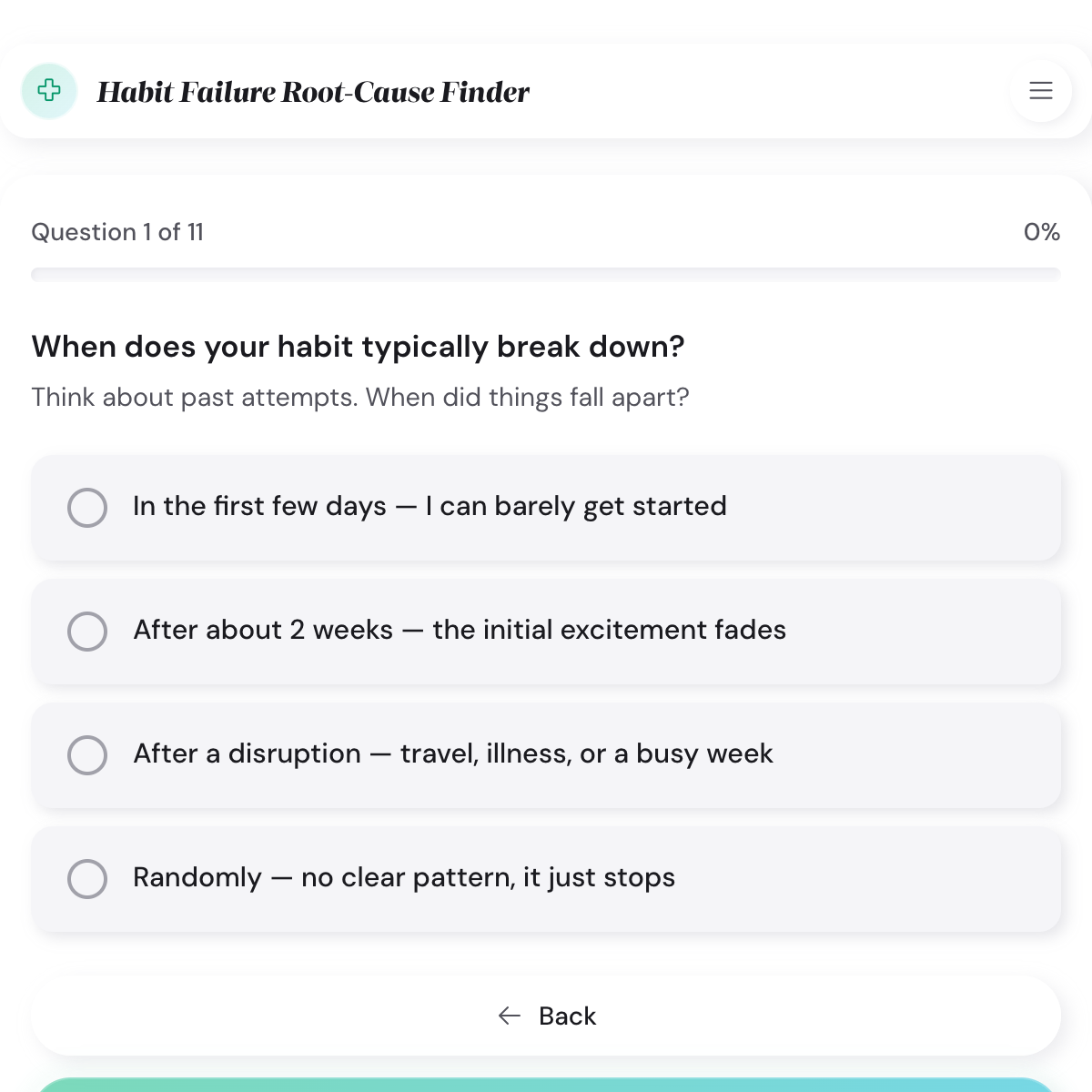 Design Failure result card naming the root cause with a mechanism explanation and breakdown across all six root-cause categories