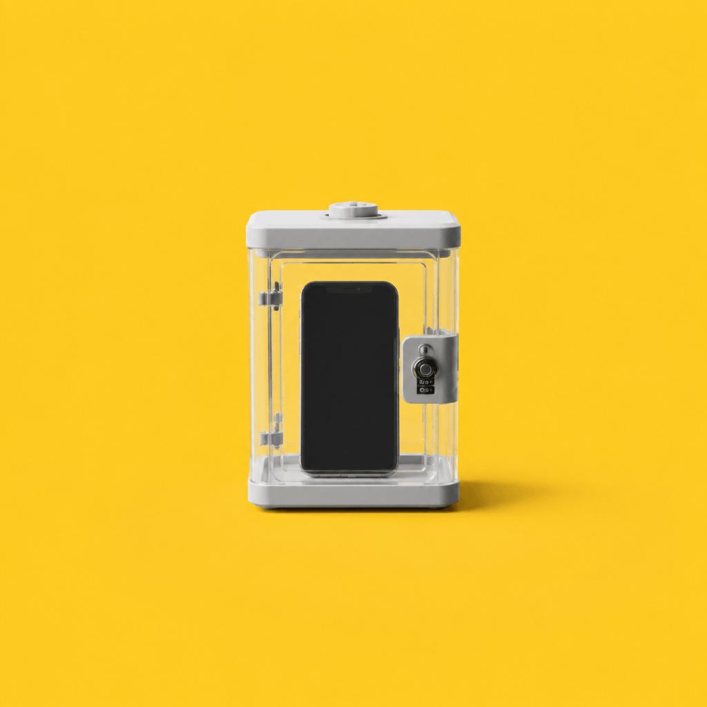 Digital Detox Strategies Compared: Which Approach Actually Works - single smartphone locked inside a small transparent timer box