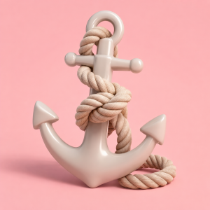 Habit Stacking: How to Attach New Habits to Ones You Already Have - stylized 3D icon of a rope tied in a secure knot around a small anchor