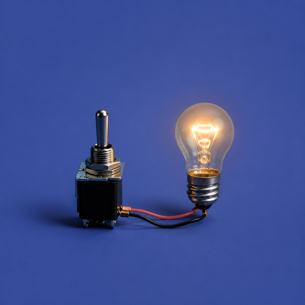 Implementation Intentions: Gollwitzer’s d=0.65 (2026) - single mechanical switch wired directly to a lightbulb, both mid-action