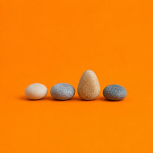 Life Goals Program vs Strides vs Streaks vs Productive (2026) - four small stones lined up in a row, one slightly taller than the rest