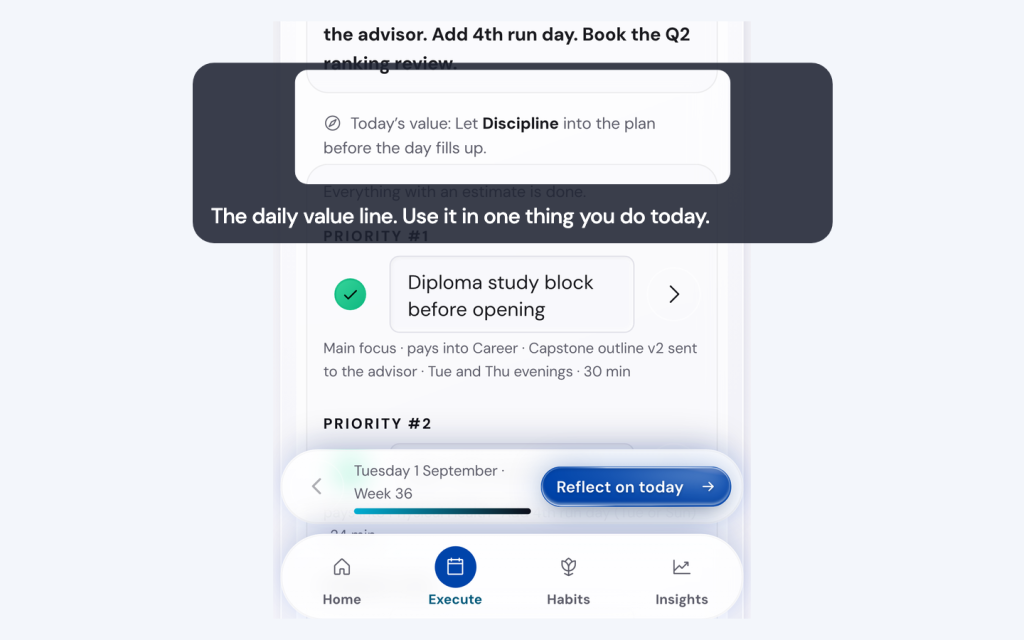 The daily value line. Use it in one thing you do today.