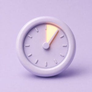 Check in on the month and the quarter, close the year in the Life Goals App: a rounded clock face with one glowing hour wedge