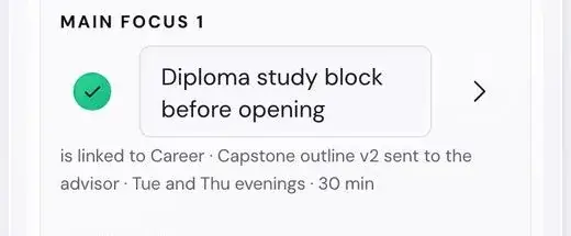 life goals app chip linked task