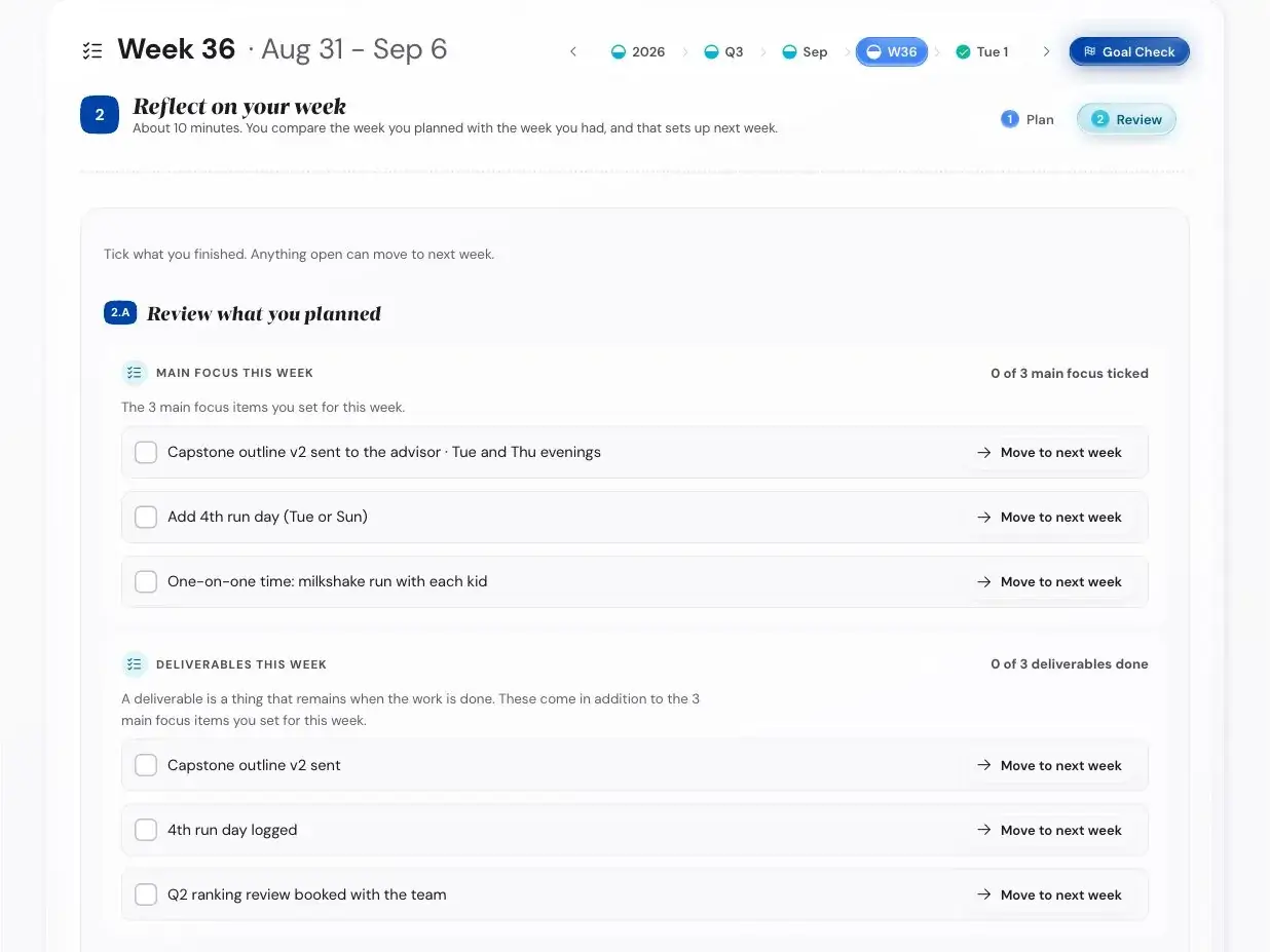 Short reviews in the app