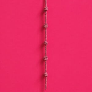 Plan your annual goals from your Summit Goals with the Life Goals App: a knotted climbing rope hanging against a wall with evenly spaced knots
