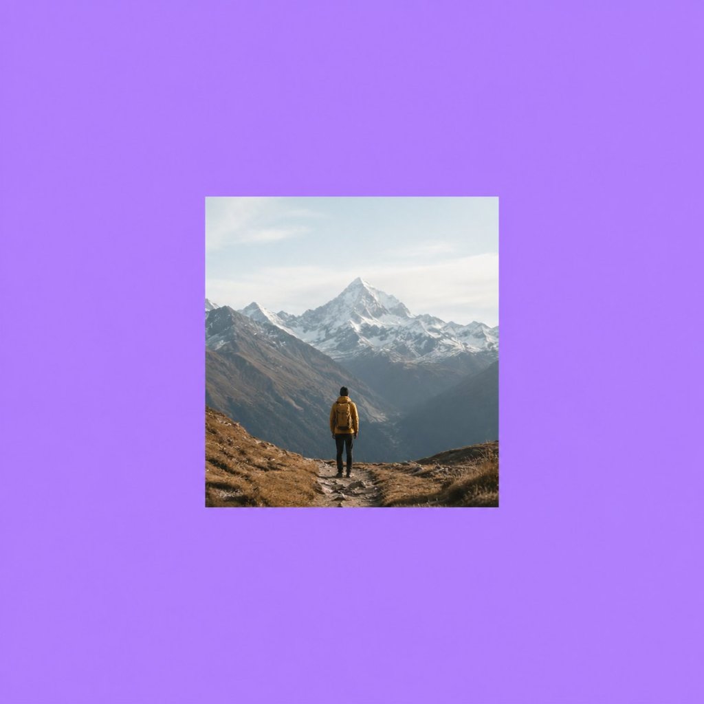 Set one Summit Goal for each focus area with the Life Goals App: a person standing at a trailhead looking toward a distant mountain peak