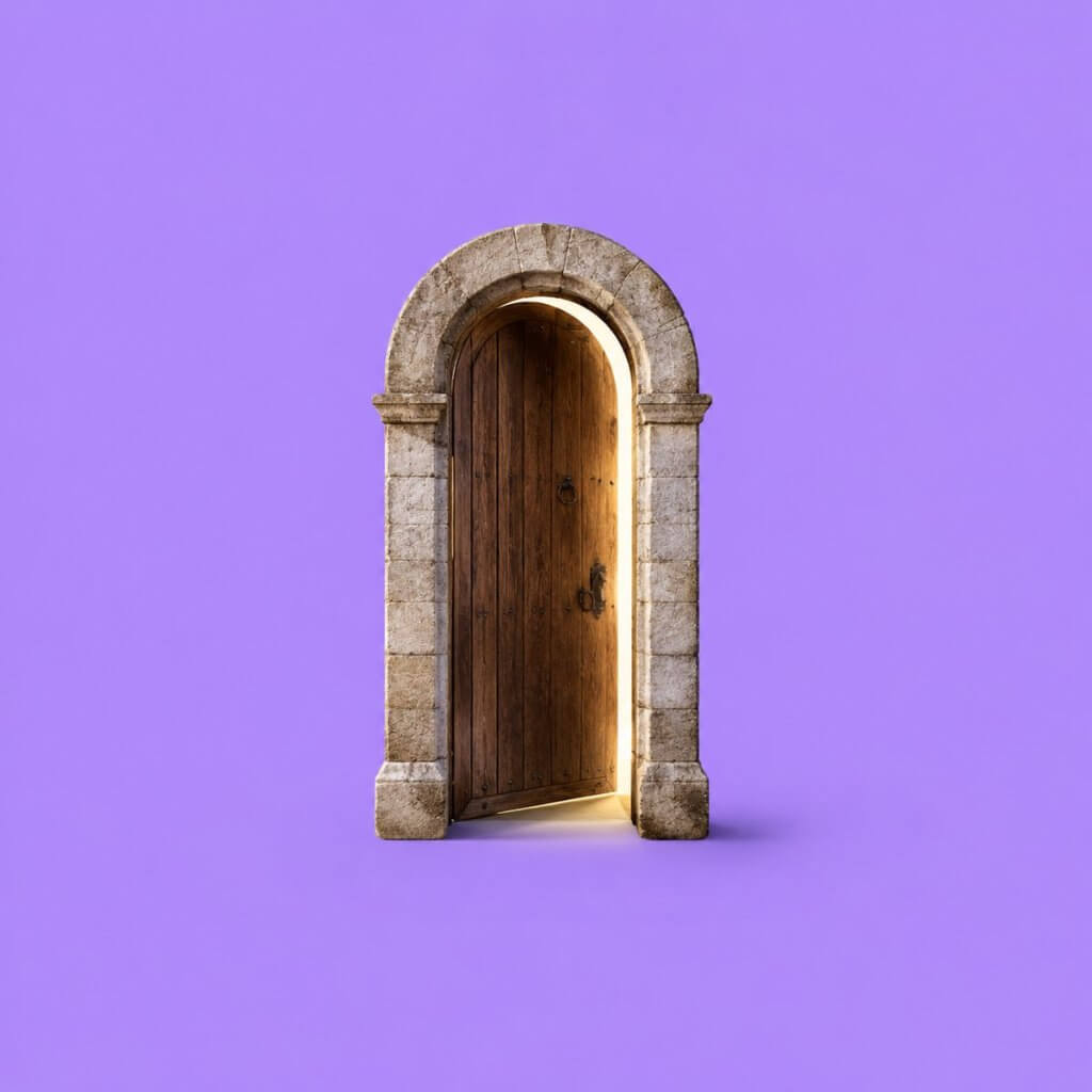 Start with the Life Goals App in ten minutes: a door left slightly ajar with light spilling through the gap