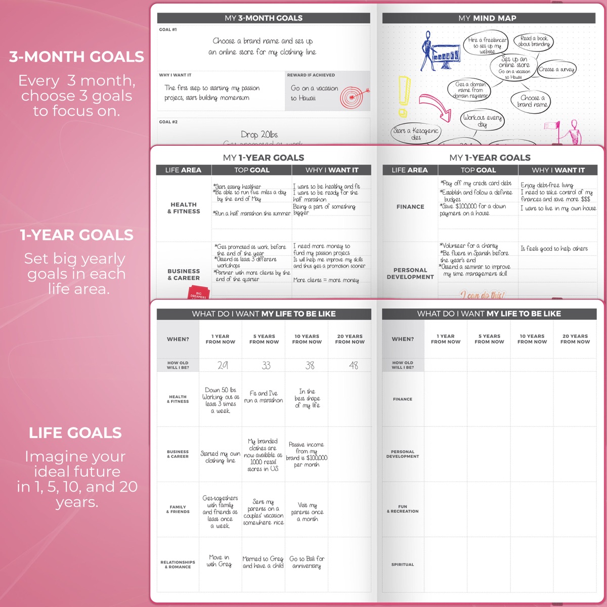 Best Goal Planners for 2027: Paper, Tablet and App 2 Clever Fox PRO Weekly goal pages for 3-month goals, 1-year goals and life goals