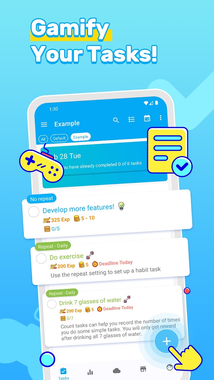 LifeUp gamified task and habit app on Android with skills, coins and a reward shop